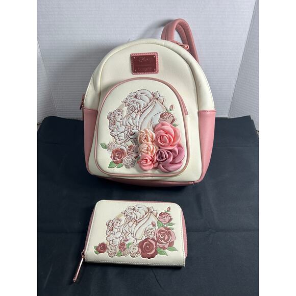 Disney Loungefly Back Pack & Wallet  Beauty & Beast - Picture 4 of 11